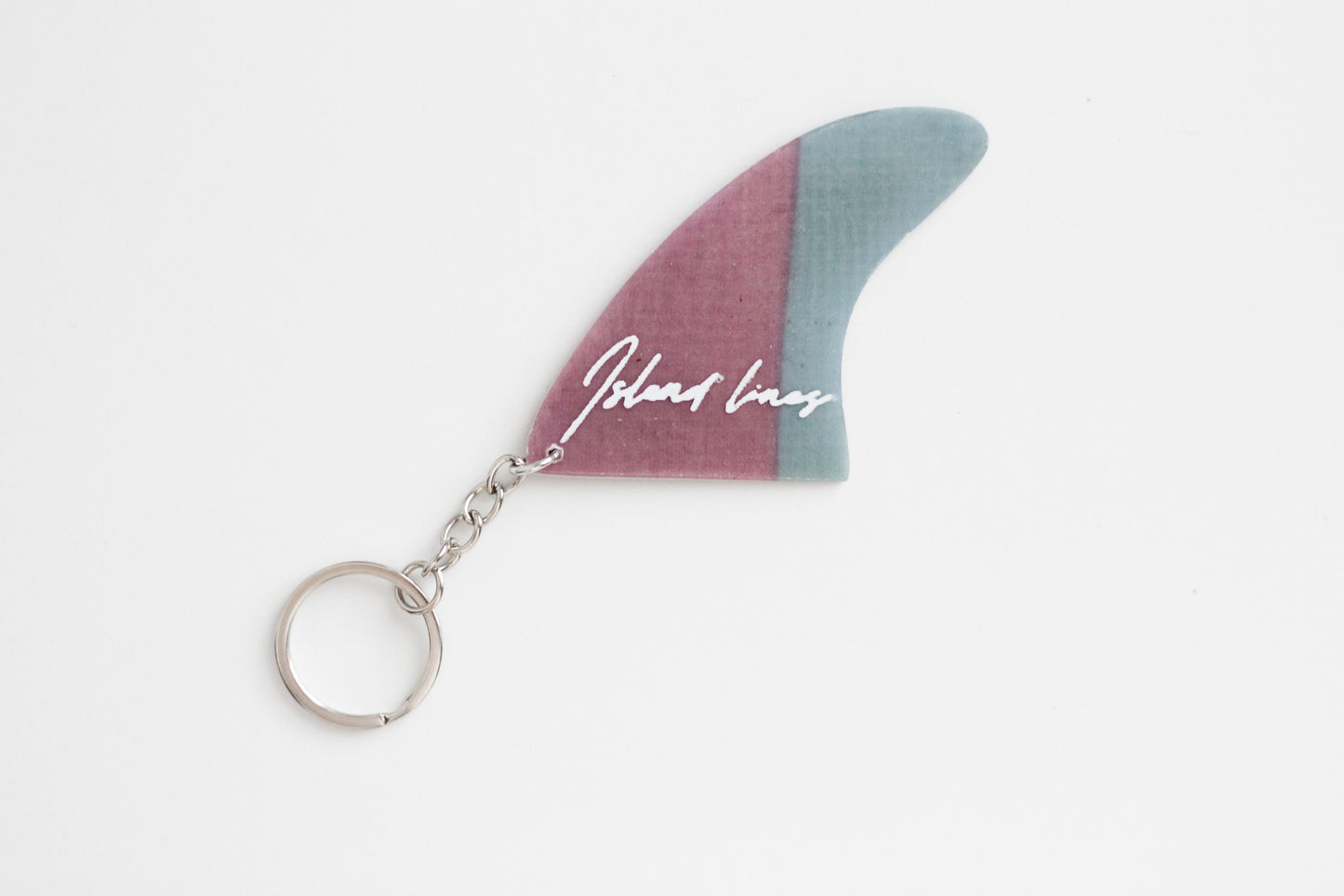 Fin shaped purple-blue key chain