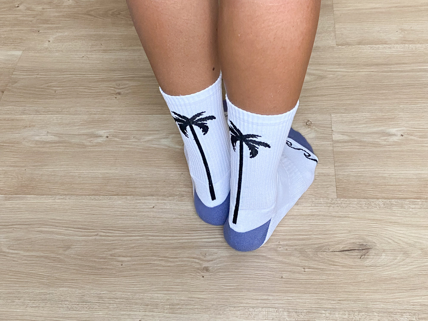 Palm socks purple