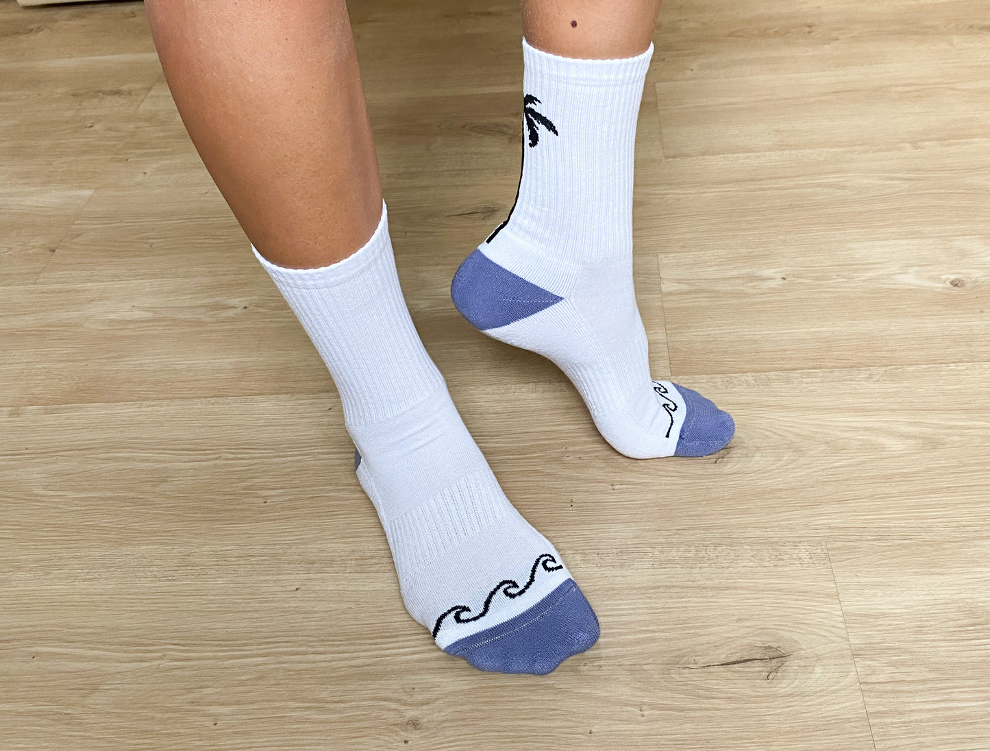 Palm socks purple