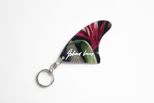 Fin shaped tropic key chain