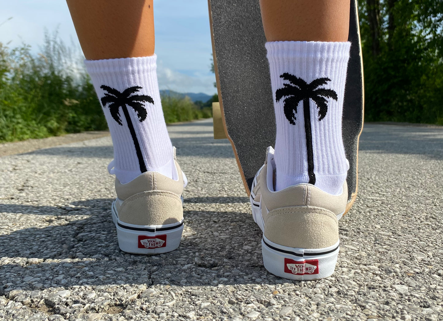 Palm socks purple