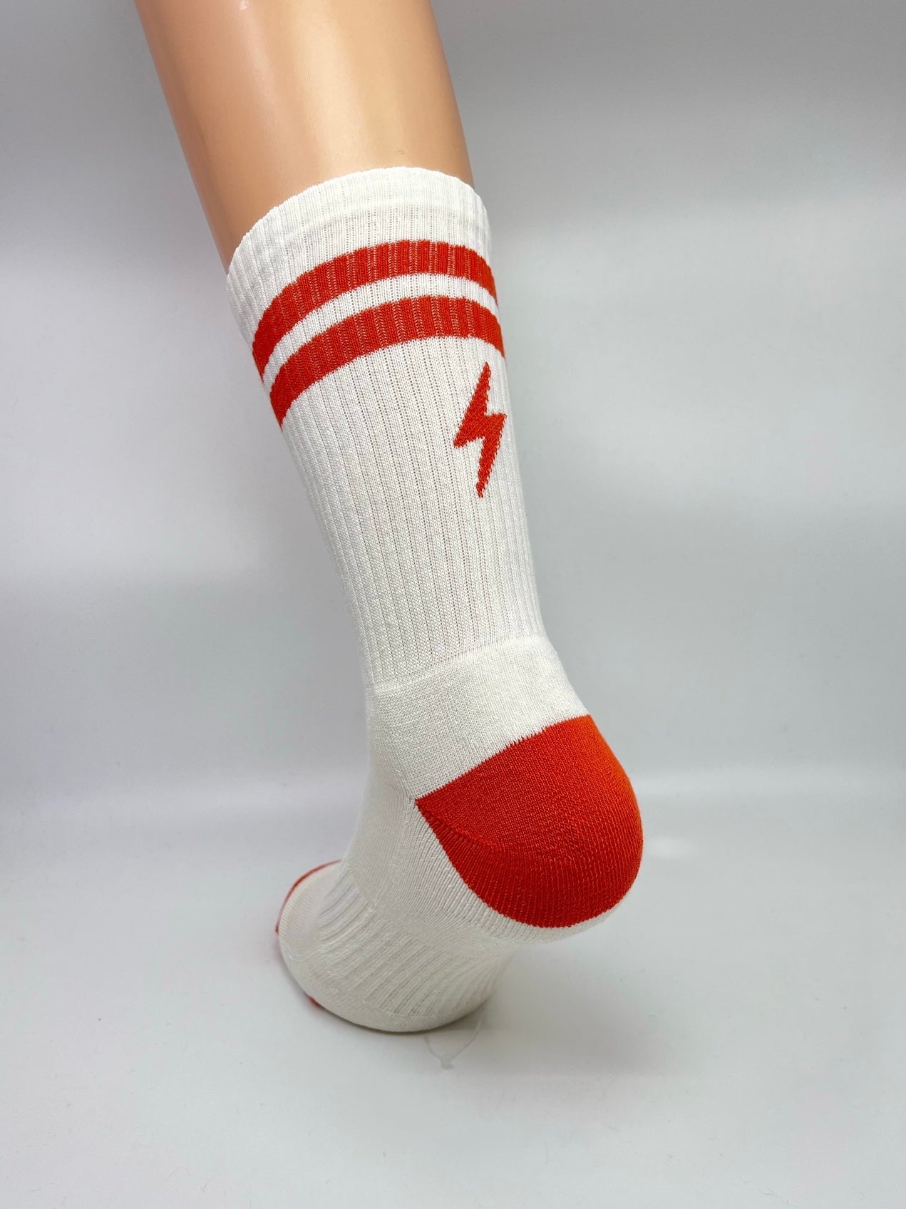 Red flash crew socks